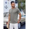 COOFANDY Men’s Casual Henley Shirts Short Sleeve Pocket T-Shirts Lightweight Button Henley Pullover Basic Tees(Light Grey)