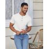 COOFANDY Men’s Casual Henley Shirts Short Sleeve Pocket T-Shirts Lightweight Button Henley Pullover Basic Tees(White)