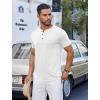 COOFANDY Men’s Casual Henley Shirts Short Sleeve Pocket T-Shirts Lightweight Button Henley Pullover Basic Tees(White)