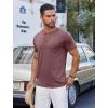 COOFANDY Men’s Casual Henley Shirts Short Sleeve Pocket T-Shirts Lightweight Button Henley Pullover Basic Tees(Wine Red)
