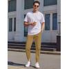 COOFANDY Mens Casual Joggers Pants Cotton Chino Cargo Sweatpants Hiking Outdoor Track Drawstring Pants(Dark Khaki)