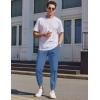 COOFANDY Mens Casual Joggers Pants Cotton Chino Cargo Sweatpants Hiking Outdoor Track Drawstring Pants(Denim Blue)