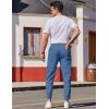 COOFANDY Mens Casual Joggers Pants Cotton Chino Cargo Sweatpants Hiking Outdoor Track Drawstring Pants(Denim Blue)
