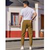 COOFANDY Mens Casual Joggers Pants Cotton Chino Cargo Sweatpants Hiking Outdoor Track Drawstring Pants(Light Brown)