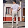 COOFANDY Mens Casual Joggers Pants Cotton Chino Cargo Sweatpants Hiking Outdoor Track Drawstring Pants(Light Grey)