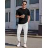COOFANDY Mens Casual Joggers Pants Cotton Chino Cargo Sweatpants Hiking Outdoor Track Drawstring Pants(White)