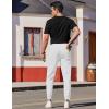 COOFANDY Mens Casual Joggers Pants Cotton Chino Cargo Sweatpants Hiking Outdoor Track Drawstring Pants(White)