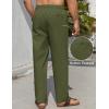 COOFANDY Men’s Casual Linen Pants Elastic Waist Drawstring Beach Summer Pants Lightweight Linen Trousers(Army Green)