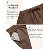 COOFANDY Men’s Casual Linen Pants Elastic Waist Drawstring Yoga Beach Pants Lightweight Loose Fit Trousers with Pockets(Brown)