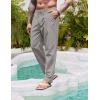 COOFANDY Men’s Casual Linen Pants Elastic Waist Drawstring Yoga Beach Pants Lightweight Loose Fit Trousers with Pockets(Grey)