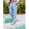 COOFANDY Men’s Casual Linen Pants Elastic Waist Drawstring Yoga Beach Pants Lightweight Loose Fit Trousers with Pockets(Light Blue)