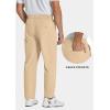 COOFANDY Men’s Casual Pants Classic Fit Flat Front Pants Lightweight Elastic Waist Golf Trousers with Pockets(Light Khaki)