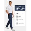 COOFANDY Men’s Casual Pants Classic Fit Flat Front Pants Lightweight Elastic Waist Golf Trousers with Pockets(Navy Blue)