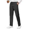 COOFANDY Men’s Casual Pants Classic Fit Straight Legs Flat Front Twill Pants(Black)