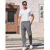COOFANDY Men’s Casual Pants Classic Fit Straight Legs Flat Front Twill Pants(Grey)