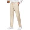 COOFANDY Men’s Casual Pants Classic Fit Straight Legs Flat Front Twill Pants(Light Khaki)
