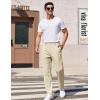 COOFANDY Men’s Casual Pants Classic Fit Straight Legs Flat Front Twill Pants(Light Khaki)