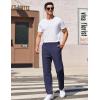 COOFANDY Men’s Casual Pants Classic Fit Straight Legs Flat Front Twill Pants(Navy)