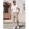 COOFANDY Men’s Casual Pants Classic Fit Straight Legs Flat Front Twill Pants(Taupe)
