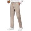 COOFANDY Men’s Casual Pants Classic Fit Straight Legs Flat Front Twill Pants(Taupe)