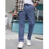 COOFANDY Mens Casual Pants Elastic Waist Drawstring Chino Pants Cotton Twill Trousers with Pockets(Blue)