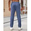 COOFANDY Mens Casual Pants Elastic Waist Drawstring Chino Pants Cotton Twill Trousers with Pockets(Blue)