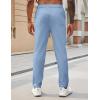 COOFANDY Mens Casual Pants Elastic Waist Drawstring Chino Pants Cotton Twill Trousers with Pockets(Light Blue)