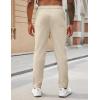 COOFANDY Mens Casual Pants Elastic Waist Drawstring Chino Pants Cotton Twill Trousers with Pockets(Light Khaki)