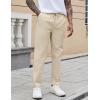 COOFANDY Mens Casual Pants Elastic Waist Drawstring Chino Pants Cotton Twill Trousers with Pockets(Light Khaki)