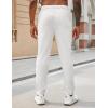 COOFANDY Mens Casual Pants Elastic Waist Drawstring Chino Pants Cotton Twill Trousers with Pockets(White)