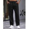 COOFANDY Men’s Casual Pants Relaxed Fit Flat Front Expandable Waist Chino Slack Trousers(Black)