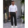COOFANDY Men’s Casual Pants Relaxed Fit Flat Front Expandable Waist Chino Slack Trousers(Black)