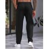 COOFANDY Men’s Casual Pants Relaxed Fit Flat Front Expandable Waist Chino Slack Trousers(Black)