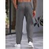 COOFANDY Men’s Casual Pants Relaxed Fit Flat Front Expandable Waist Chino Slack Trousers(Deep Grey)