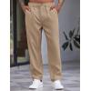 COOFANDY Men’s Casual Pants Relaxed Fit Flat Front Expandable Waist Chino Slack Trousers(Khaki)