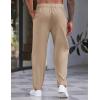 COOFANDY Men’s Casual Pants Relaxed Fit Flat Front Expandable Waist Chino Slack Trousers(Khaki)