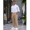 COOFANDY Men’s Casual Pants Relaxed Fit Flat Front Expandable Waist Chino Slack Trousers(Khaki)