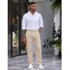 COOFANDY Men’s Casual Pants Relaxed Fit Flat Front Expandable Waist Chino Slack Trousers(Light Coffee)