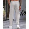 COOFANDY Men’s Casual Pants Relaxed Fit Flat Front Expandable Waist Chino Slack Trousers(Light Grey)