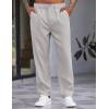 COOFANDY Men’s Casual Pants Relaxed Fit Flat Front Expandable Waist Chino Slack Trousers(Light Grey)