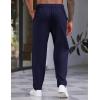 COOFANDY Men’s Casual Pants Relaxed Fit Flat Front Expandable Waist Chino Slack Trousers(Navy Blue)