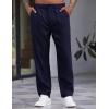 COOFANDY Men’s Casual Pants Relaxed Fit Flat Front Expandable Waist Chino Slack Trousers(Navy Blue)