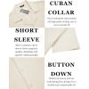 COOFANDY Men’s Casual Shirts Short Sleeve Button Down Shirts Fashion Textured Summer Beach Shirt(Beige)