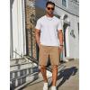 COOFANDY Mens Casual Shorts Cotton Elastic Drawstring Shorts Summer Beach Chino Shorts(Khaki)
