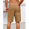 COOFANDY Mens Casual Shorts Cotton Elastic Drawstring Shorts Summer Beach Chino Shorts(Khaki)