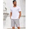 COOFANDY Mens Casual Shorts Cotton Elastic Drawstring Shorts Summer Beach Chino Shorts(Light Grey)