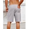 COOFANDY Mens Casual Shorts Cotton Elastic Drawstring Shorts Summer Beach Chino Shorts(Light Grey)