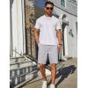 COOFANDY Mens Casual Shorts Cotton Elastic Drawstring Shorts Summer Beach Chino Shorts(Light Grey)