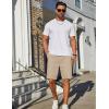 COOFANDY Mens Casual Shorts Cotton Elastic Drawstring Shorts Summer Beach Chino Shorts(Light Khaki)