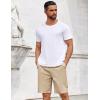 COOFANDY Mens Casual Shorts Cotton Elastic Drawstring Shorts Summer Beach Chino Shorts(Light Khaki)